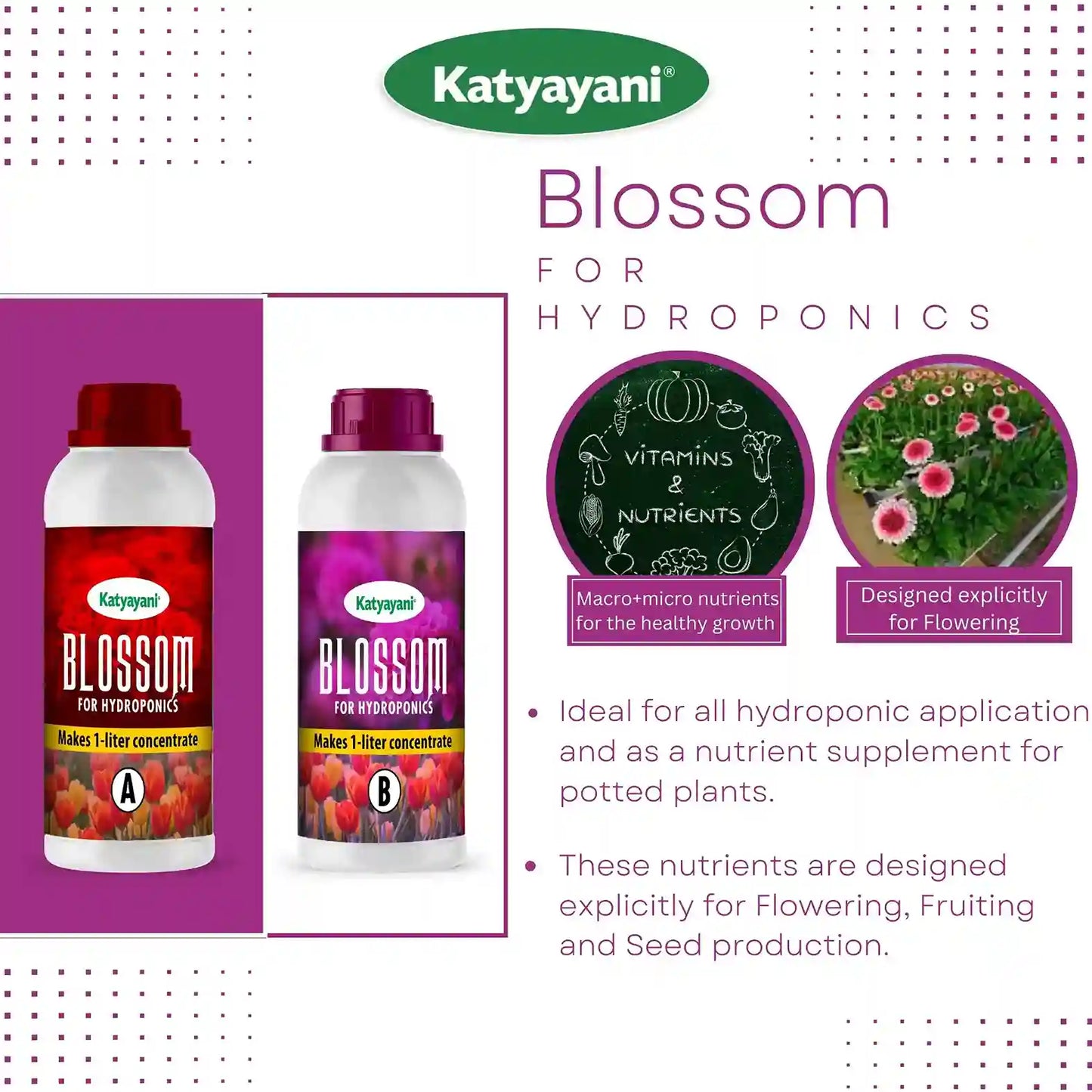 Katyayani Hydroponic Nutrients Tomatoes & Veggies - 400 | Insecticide for flower and fruits