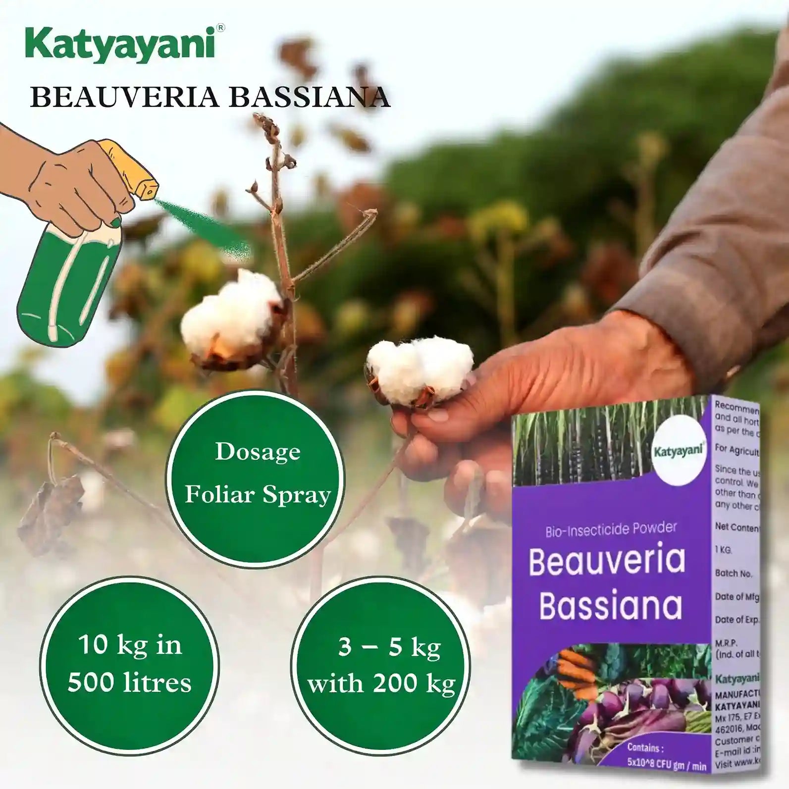 Katyayani Beauveria Bassiana Bio Insecticide Powder dosage