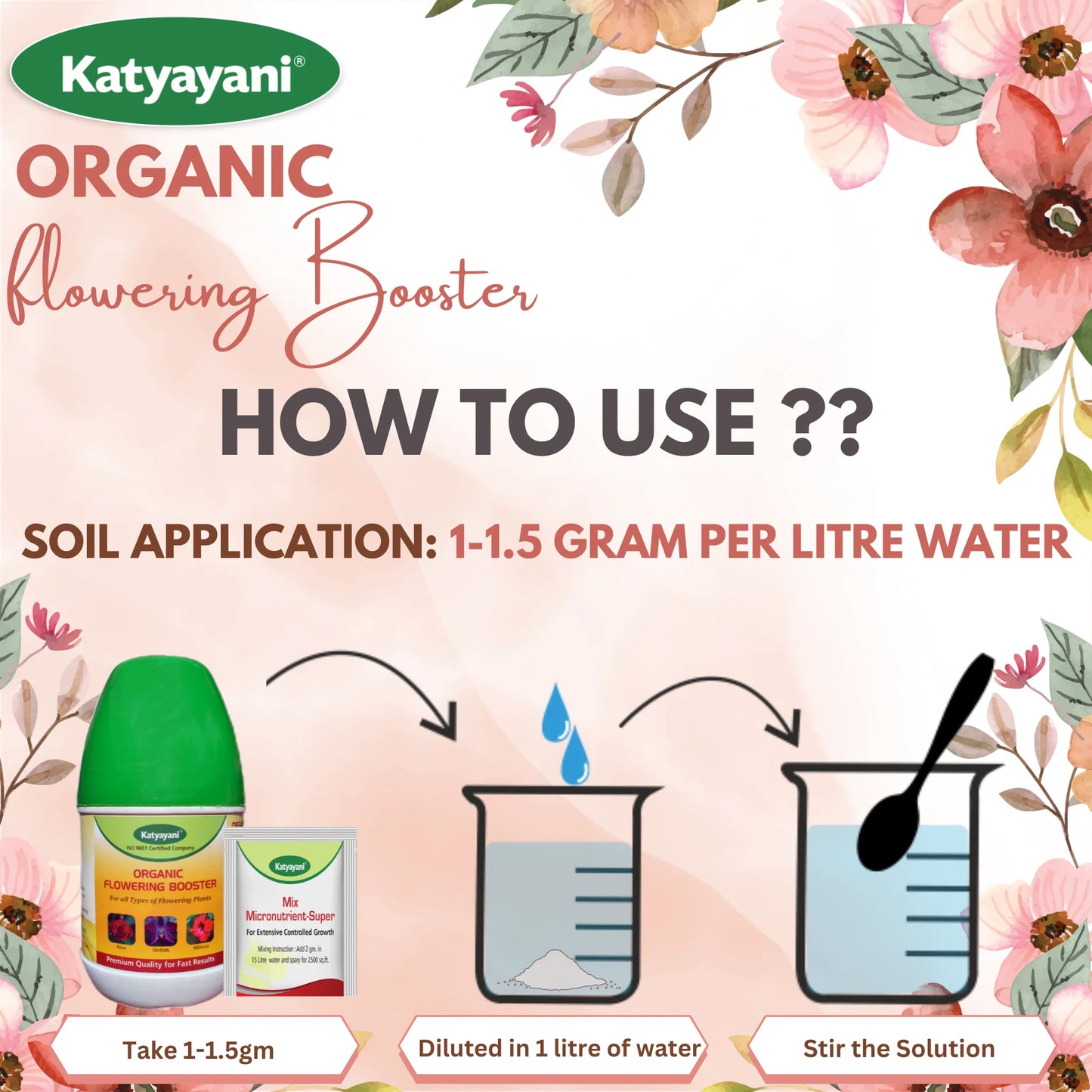 Katyayani Flowering Booster Fertilizer | Organic Fertilizers dosage