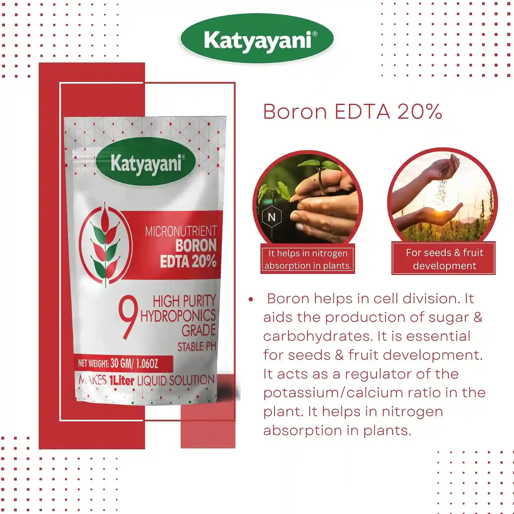 katyayani Boron 20% EDTA-Fertilizer for seed and fruit development