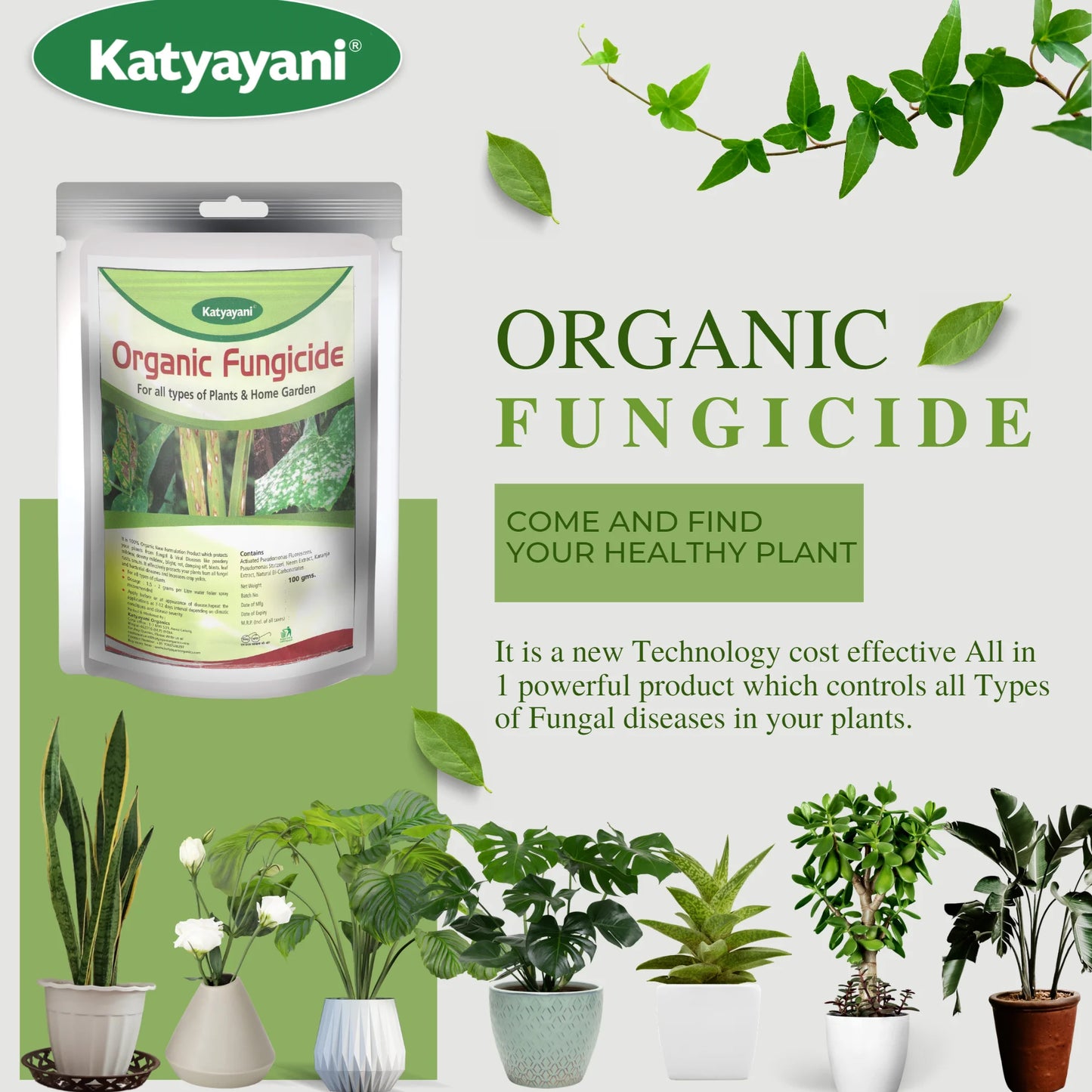 KATYAYANI ALL IN ONE | ORGANIC FUNGICIDE FOR ALL TYPES PLANTS & HOME GARDEN
