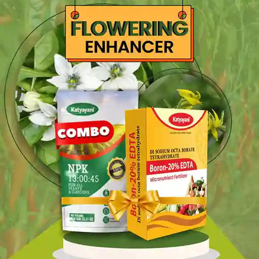 Katyayani Flowering Enhancer Combo | Boron 20% EDTA (200 GM) and NPK 13 00 45 Fertilizer (1 KG)