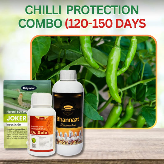 Katyayani Chilli Protection + Growth Kit ()-(120-150 days)(joker(40 gm) +Bhannat(250 ml)+ Dr. Zole(250ml))