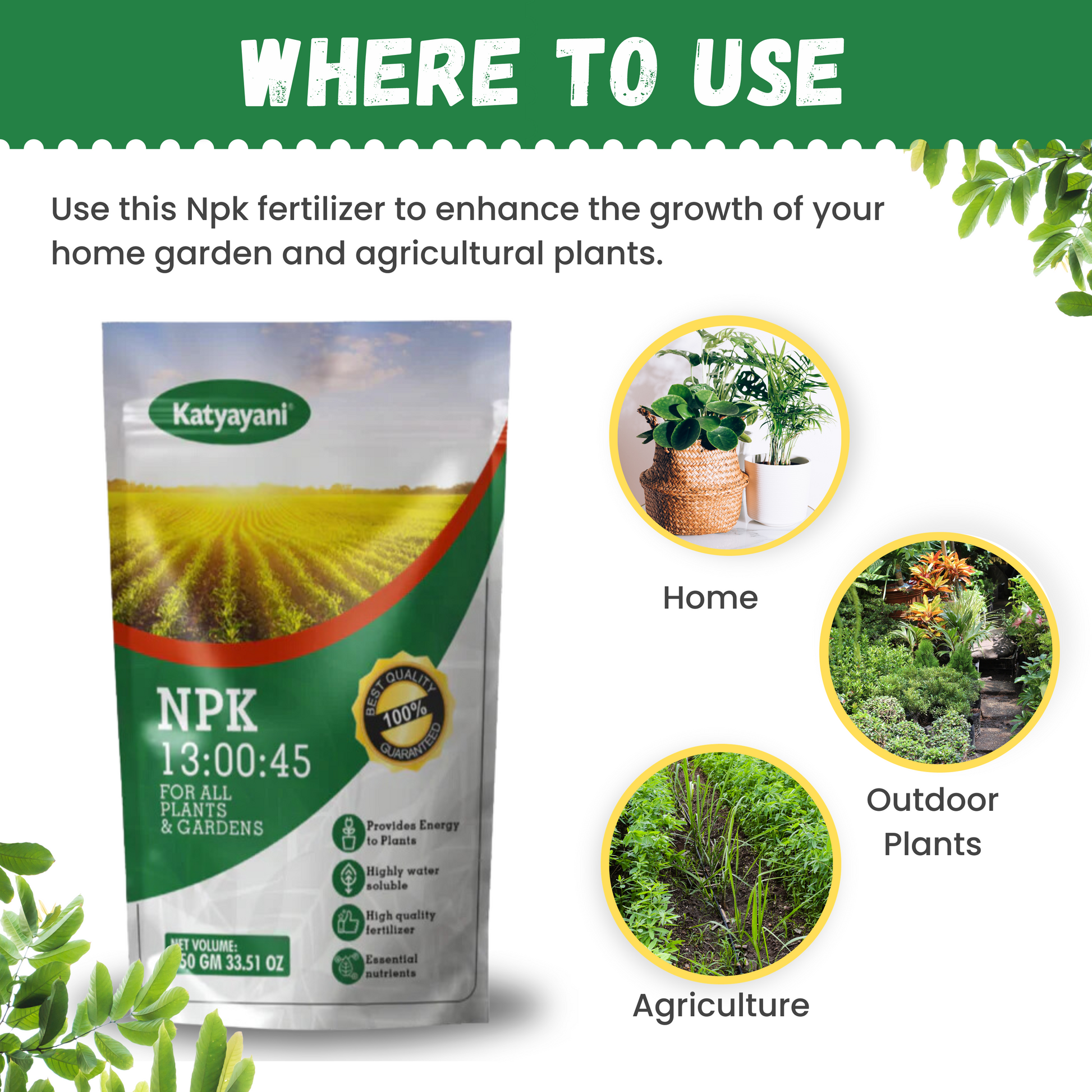 Katyayani NPK 13 00 45 Fertilizer uses