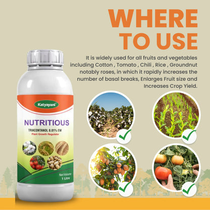 Katyayani Nutritious ( Triacontanol 0.1% EW)- Plant growth regulator  for crops like rice, groundnut