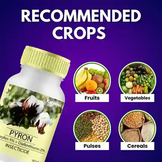 Katyayani PYRON (Pyriproxyfen 5% + Diafenthiuron 25% se) - Insecticide for cereals, pulses, fruits